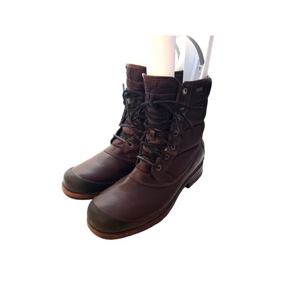 UGG Australia Hamric Mens 13 Brown Leather Lace Puffer Waterproof Boots 1002073 - Picture 1 of 8